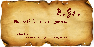 Munkácsi Zsigmond névjegykártya